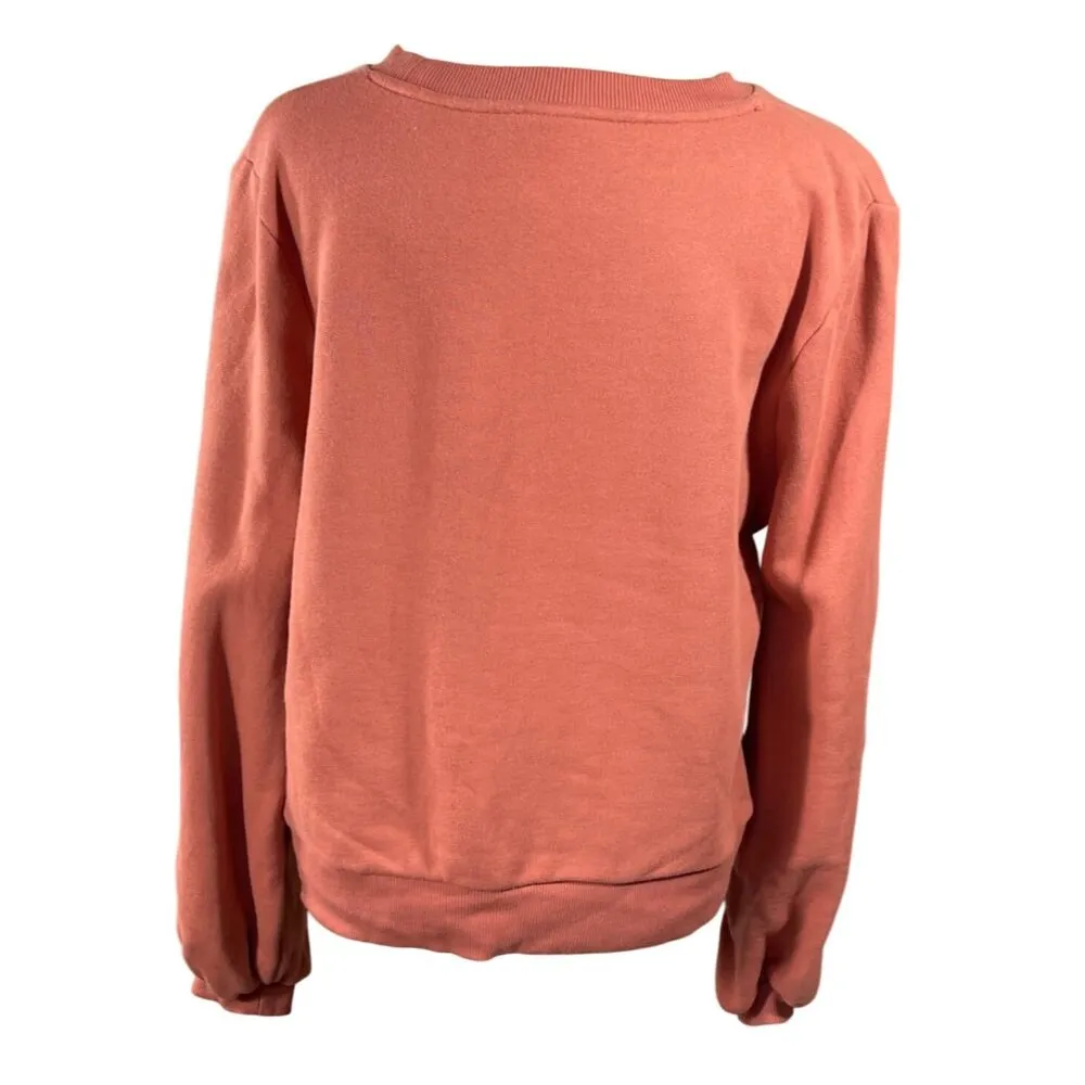 A New Day Sweatshirt Puff Sleeve Peach Size XL Extra Large (READ) - Image 3