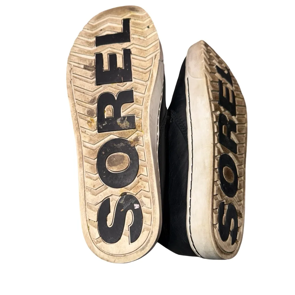 SOREL Campsneak slip on black leather sneakers shoes women's sz 8.5 - Image 6