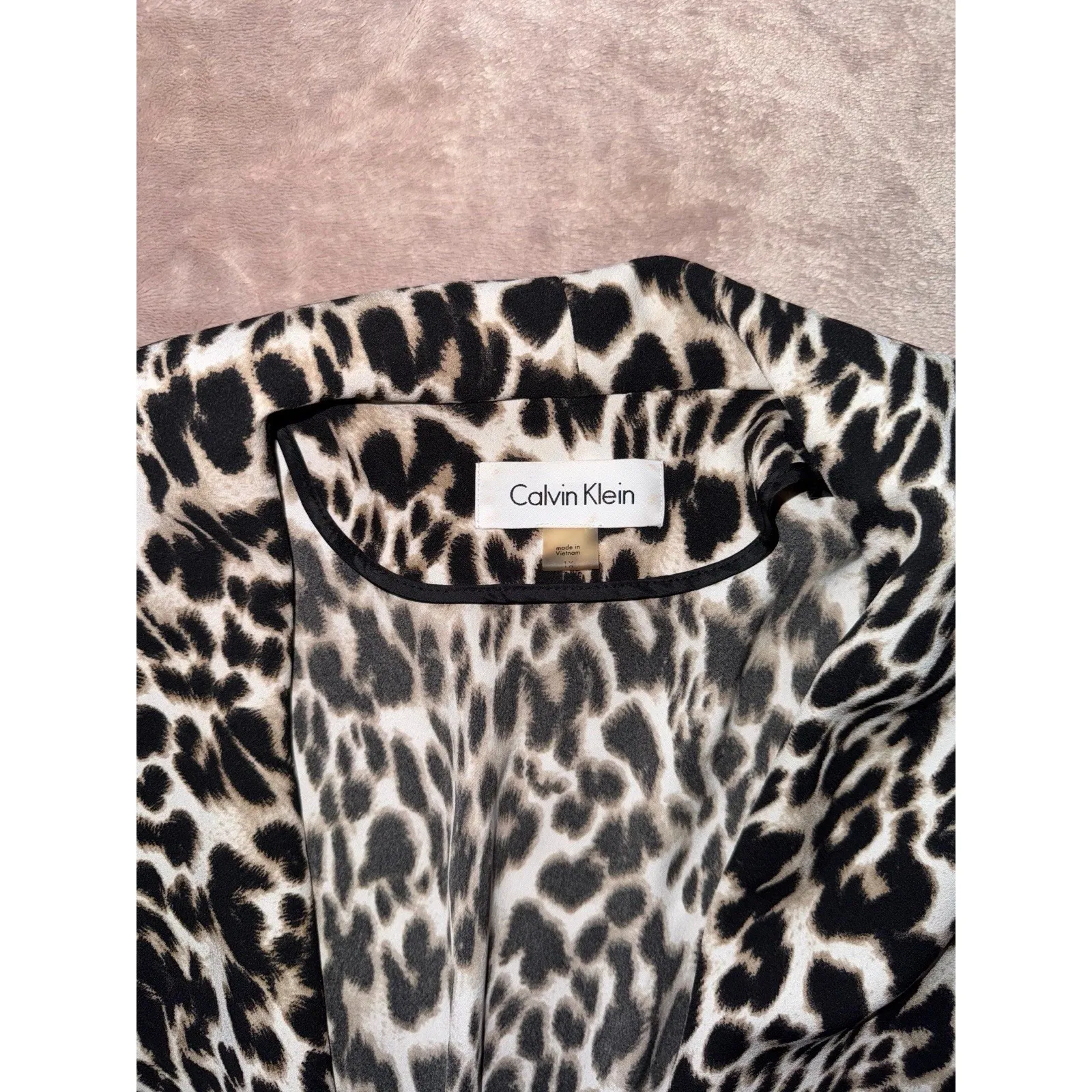 CALVIN KLEIN  Leopard Animal Print Open Front Jacket Size 1X‎ - Image 4