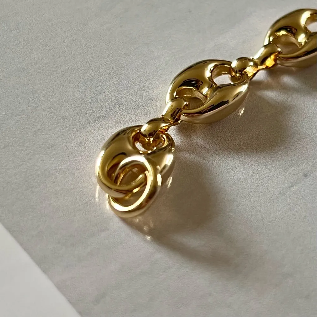 18k Gold Plated Chain Link Bracelet NWOT - Image 7