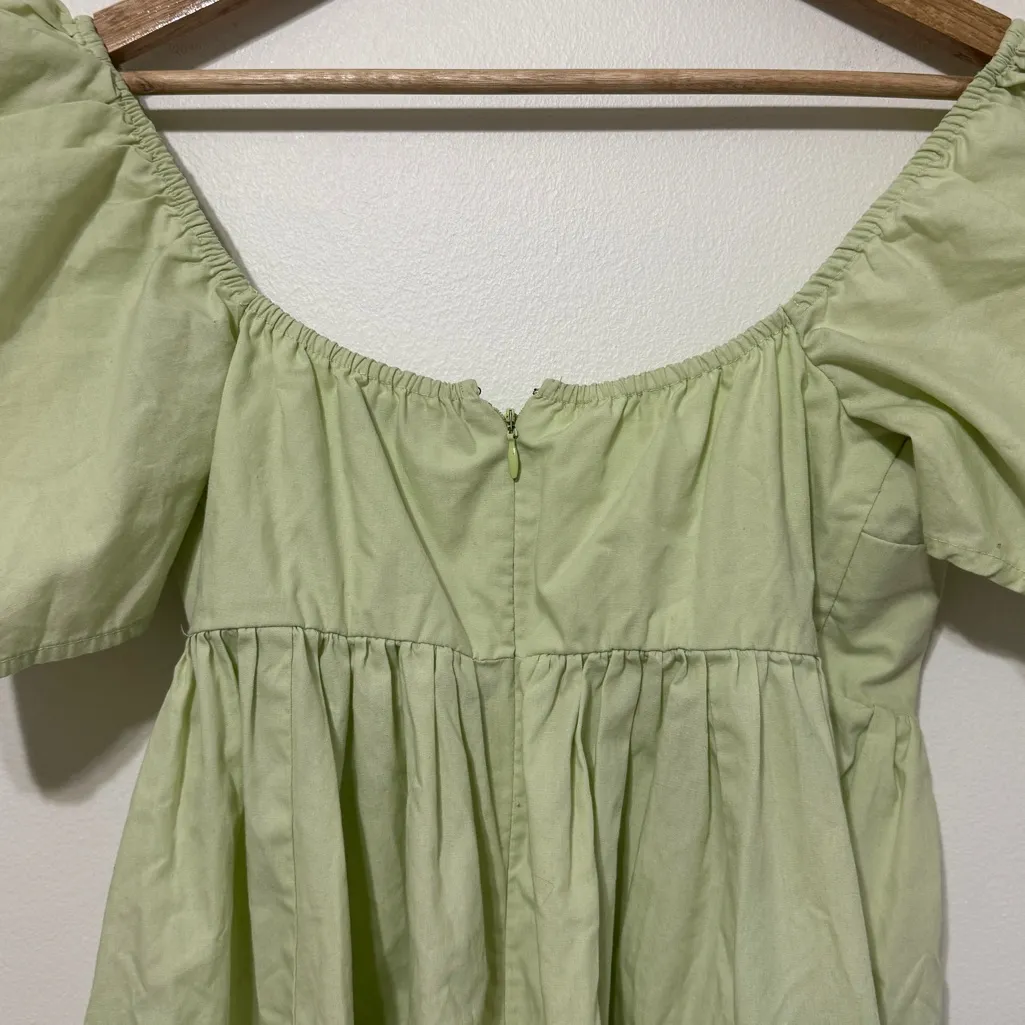 Abercrombie & Fitch Green puff sleeve mini dress size xs - Image 6