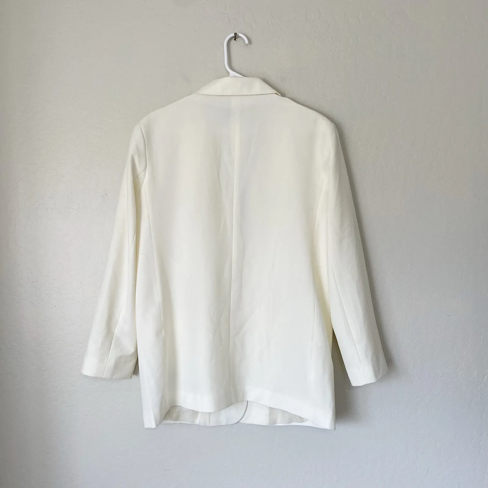 ASOS Cream Oversized Suit Jacket Boyfriend Single Breasted Blazer Jacket Size 8 - Image 4