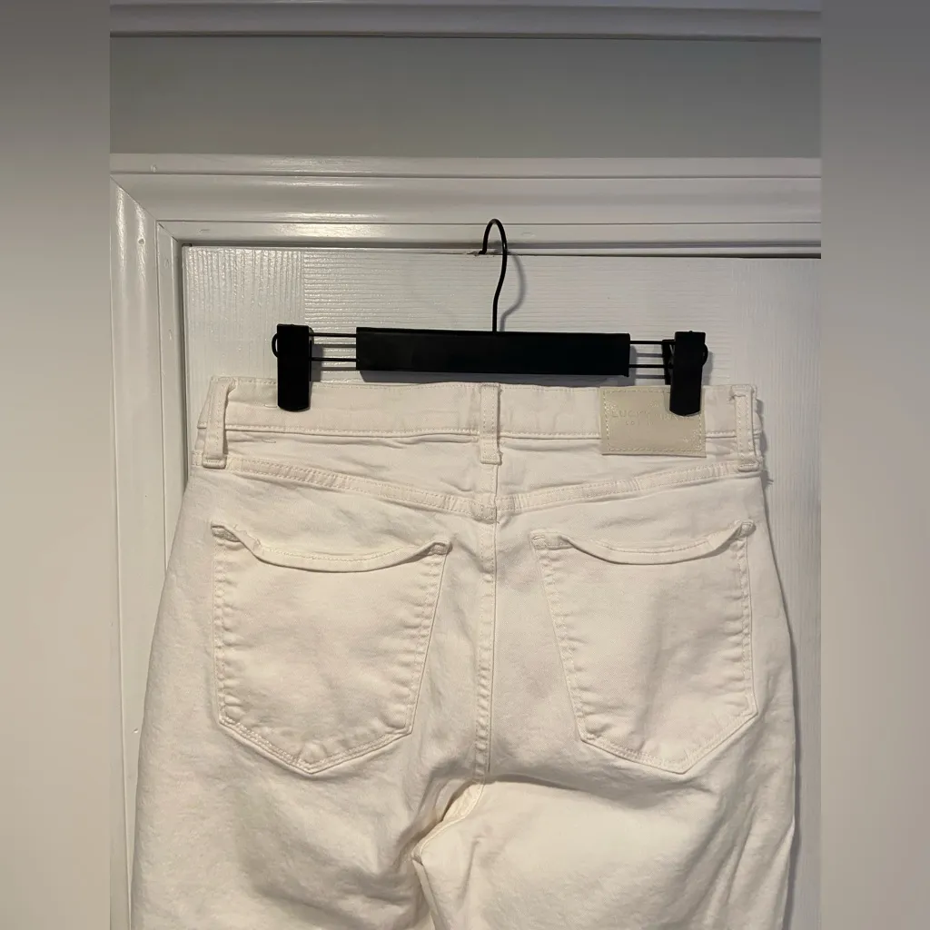 Lucky Brand Size 10 White High Rise Flare Stevie Bootcut Stretch Denim Jeans - Image 6