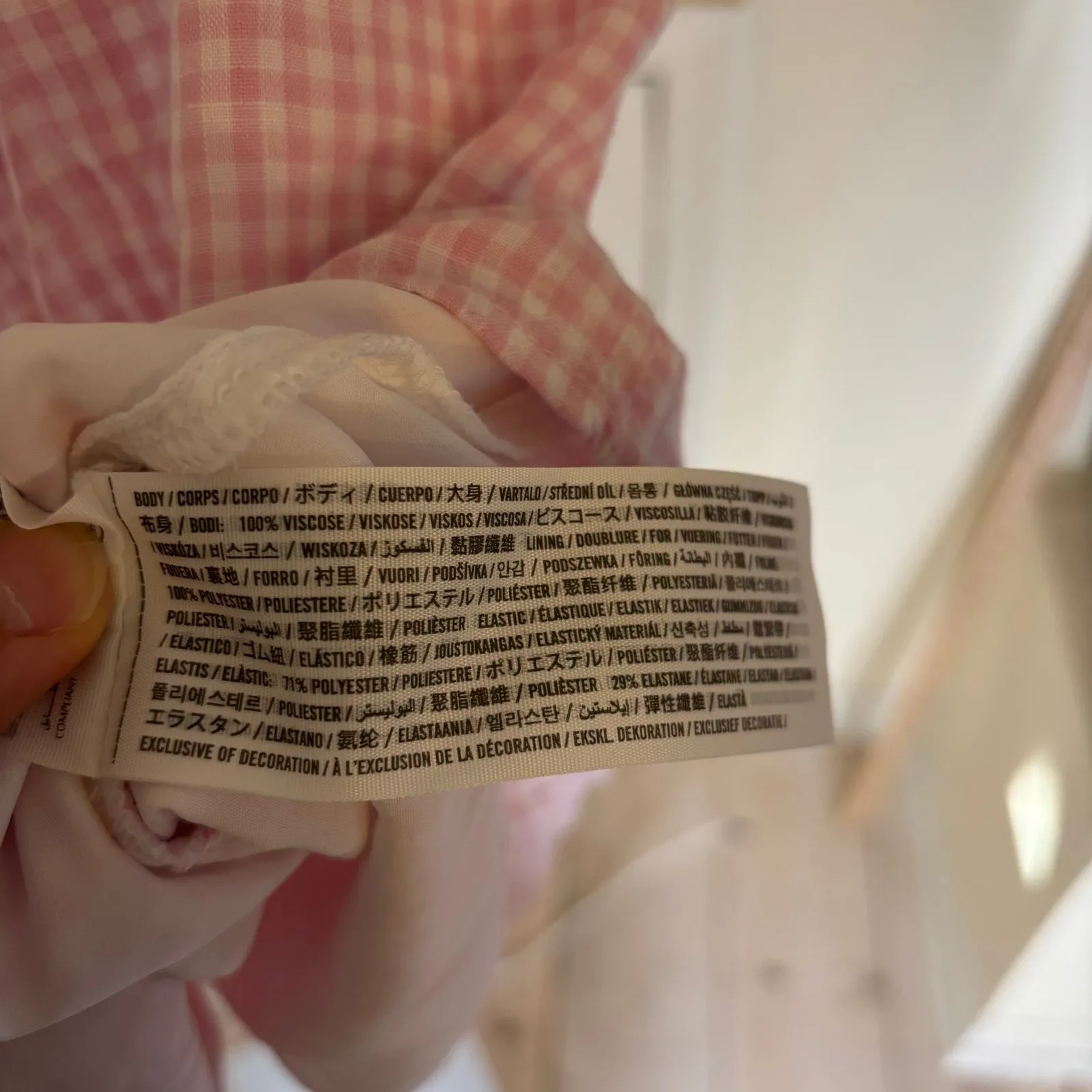 Hollister NWT Women's Pink Gingham On Off Shoulder Scoop Neck Tank Top XL - Image 5