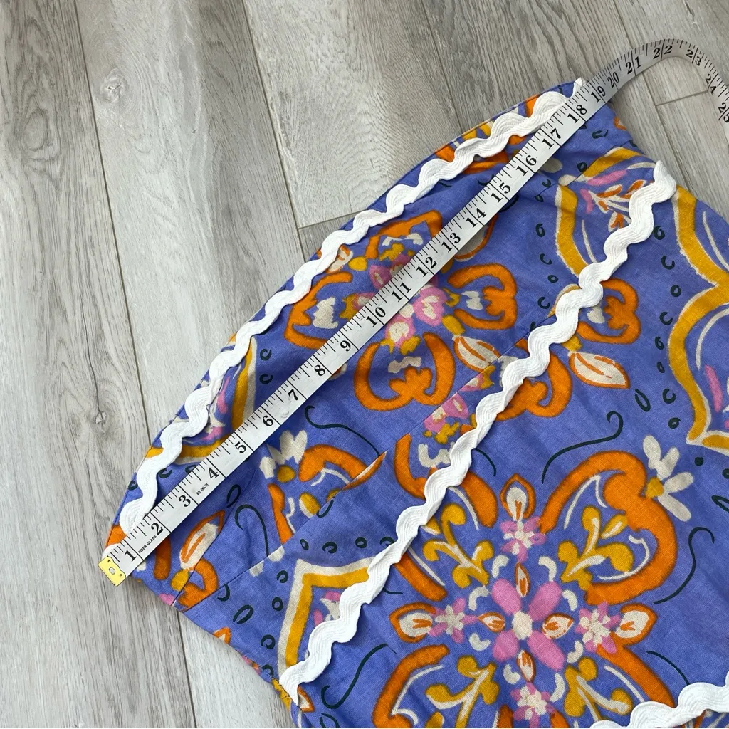 Asos Strapless Dress tile printed rikrak womens Purple size 14 party resortwear - Image 4