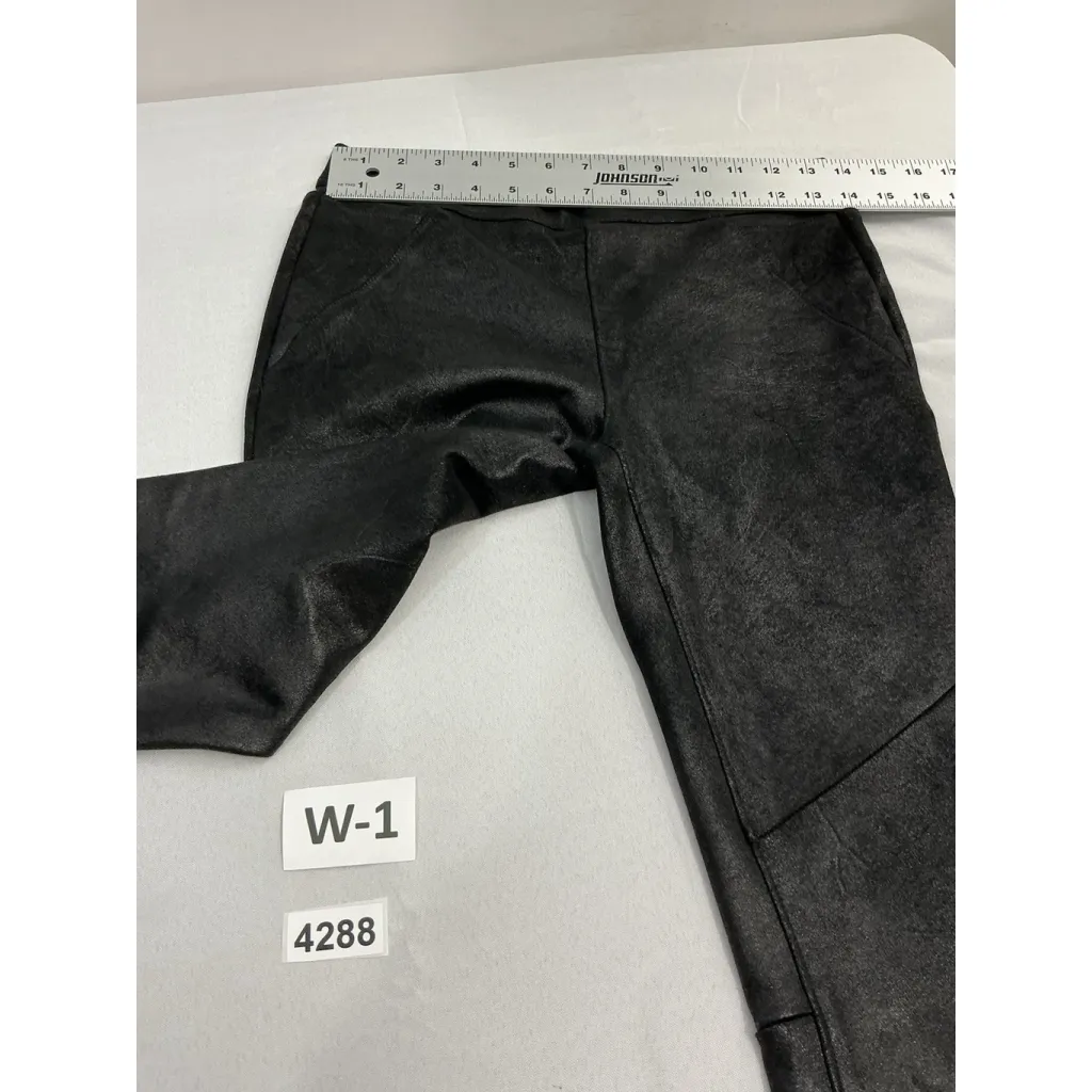 Womans Free People Pull On Leggings 4 Black Soft Shiny - Image 6