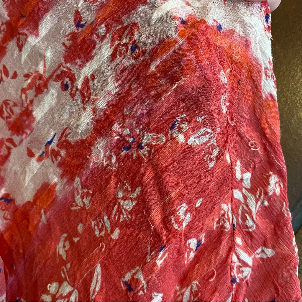 Tanya Taylor Blaire Wrap Dress Floral Silk Cotton Ruffle Flutter Sleeve Midi - Image 8