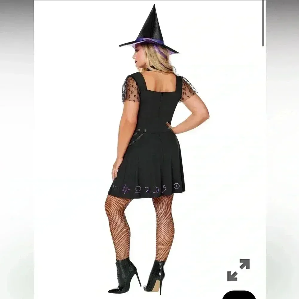 Spirit Halloween Adult Coven Academy Witch Costume, Black/Purple, Small 4-6 - Image 3