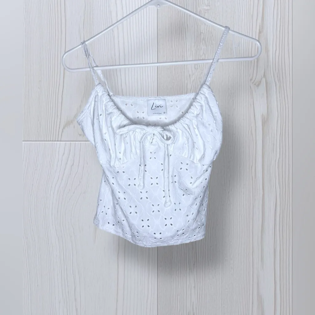 LIVI BY OLIVIA RAE Women’s Babydoll Tank Top White Size M - Image 2