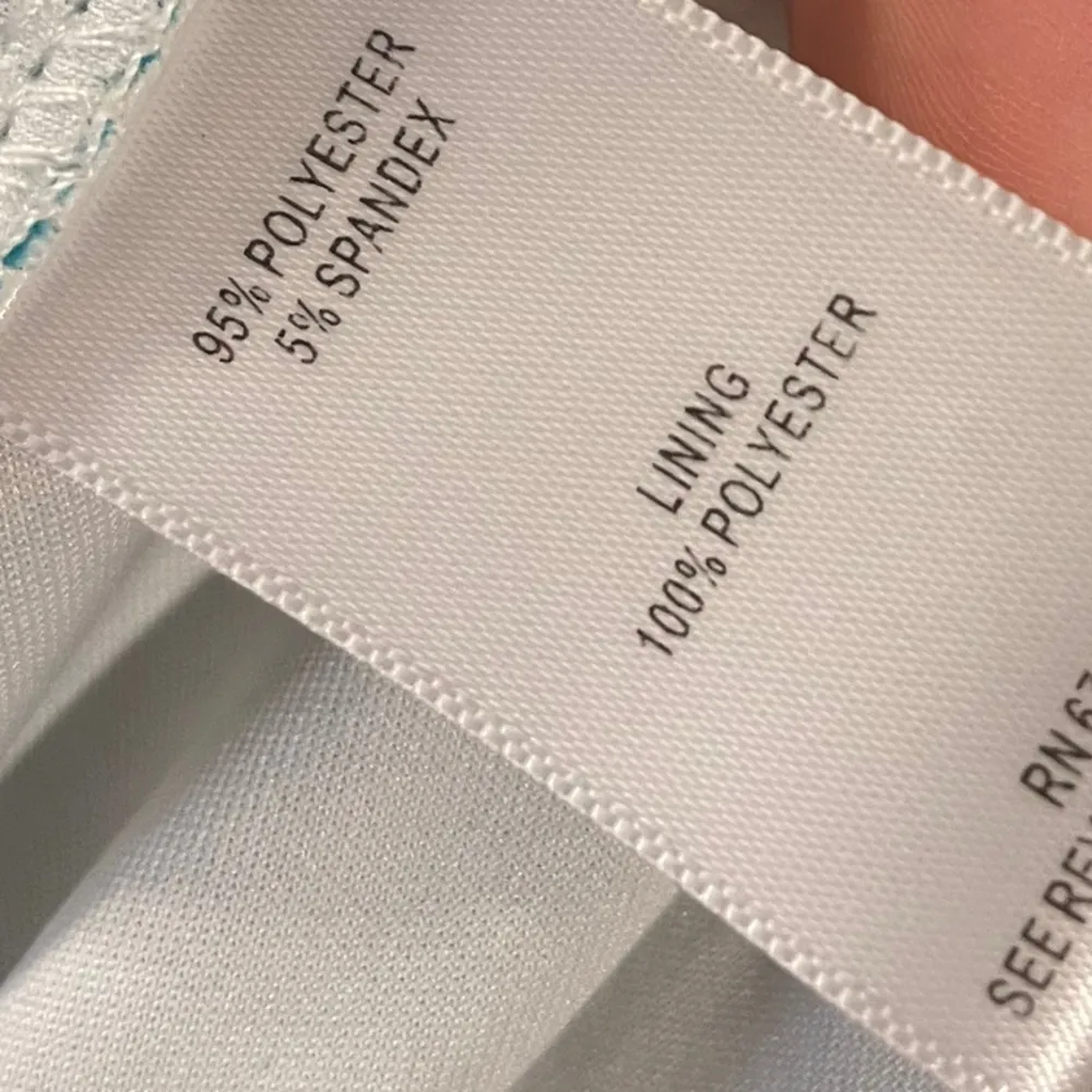 Just Taylor Blue Green White Tropical Boho Preppy Coastal Striped Feather Dress Multiple Size 12 - Image 6