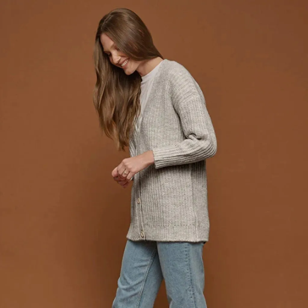 Tradlands Womens Judith Cocoon Cardigan Heather Grey XS Gray - Image 2