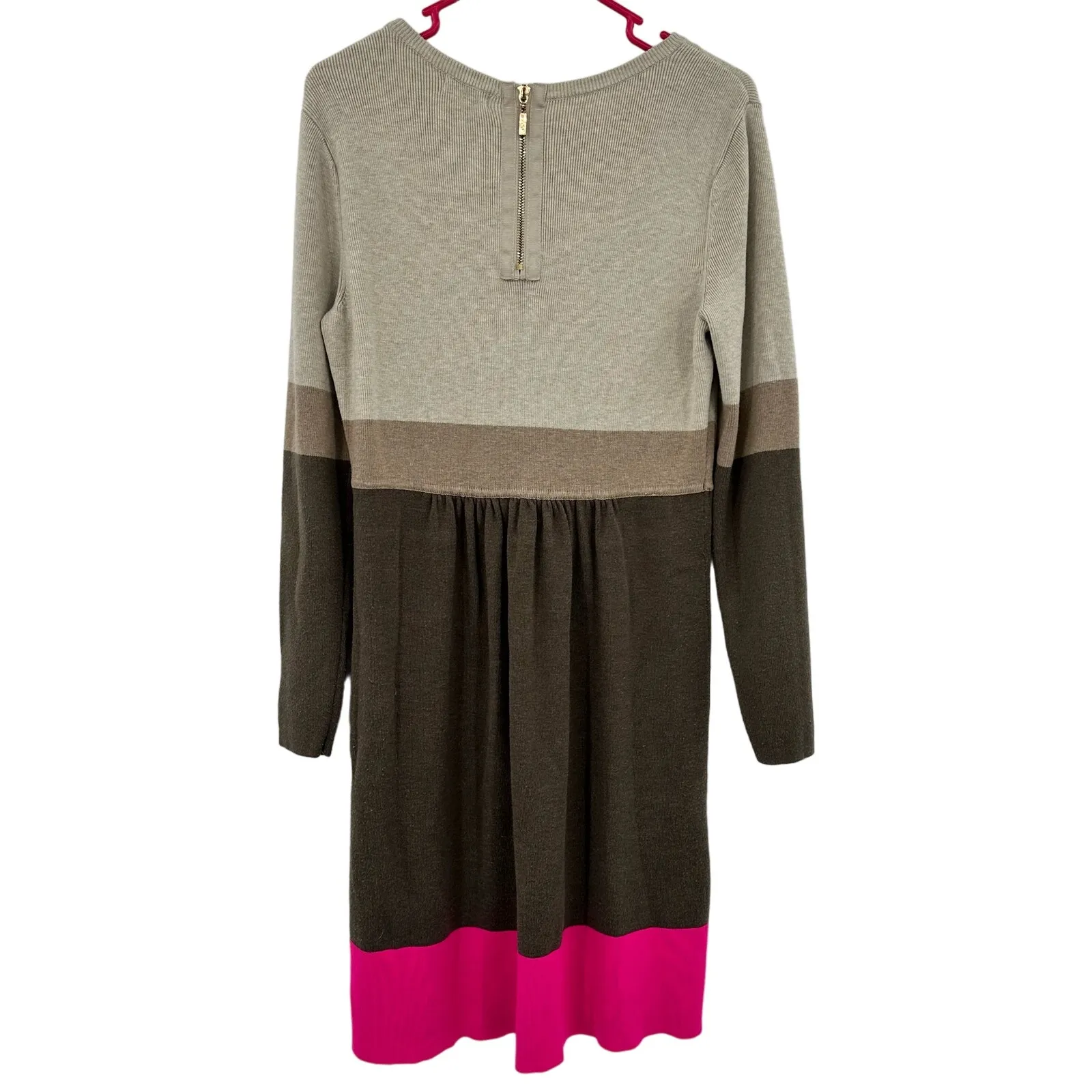 Eliza J Size‎ Medium Petite Dress Tan Brown Long Sleeve Sweater Winter Formal - Image 2