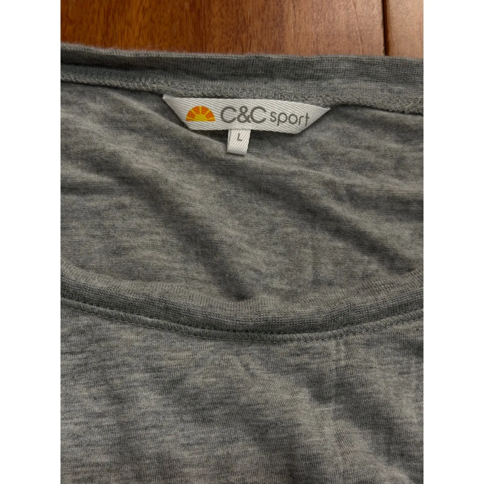 C&C Sport Gray Long Sleeve Top Women Size L Casual Athletic Shirt Size L - Image 2