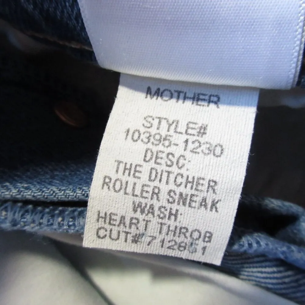 NWT Mother The Ditcher Roller Sneak in Heart Throb Slouchy Wide Leg Jeans 33 Blue - Image 6