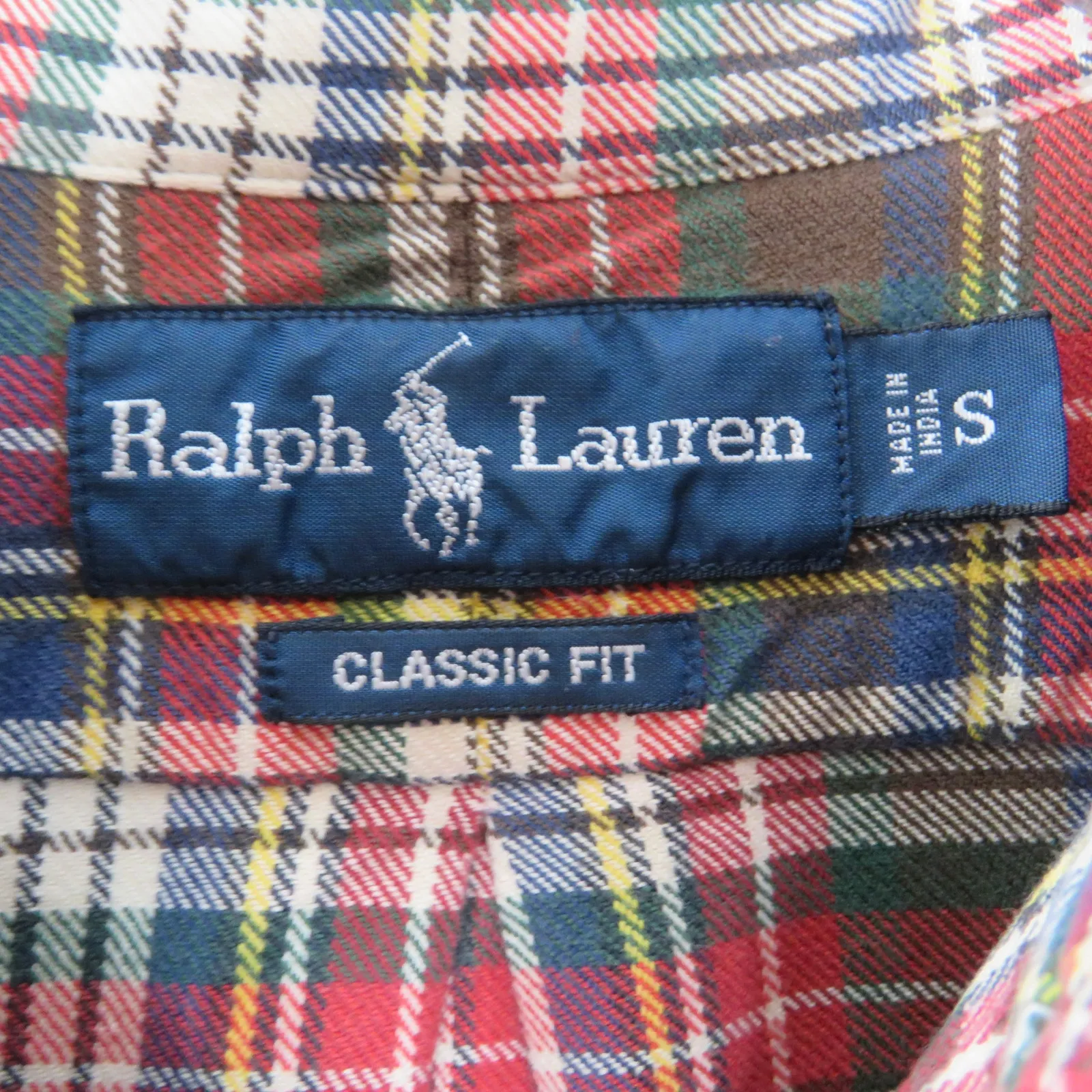 Ralph Lauren  Red Green Blue Yellow Plaid Button Down Oversized Shirt Small - Image 4