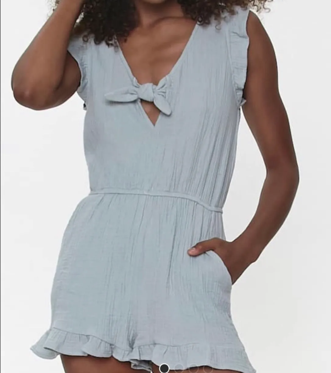 Ruffled Tie-Front Romper - Image 2