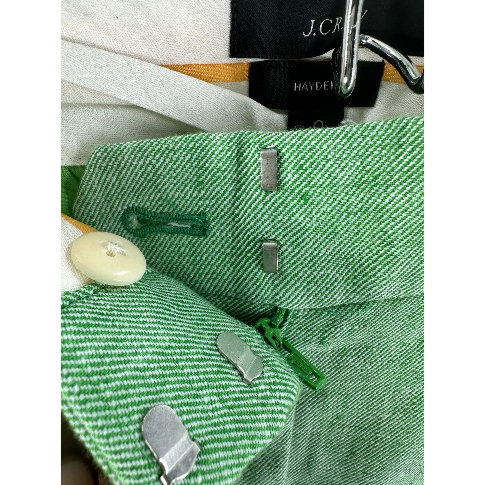 J.Crew Hayden Green Linen Blend Cropped Pants Women’s Size 0 Summer Trouser - Image 3