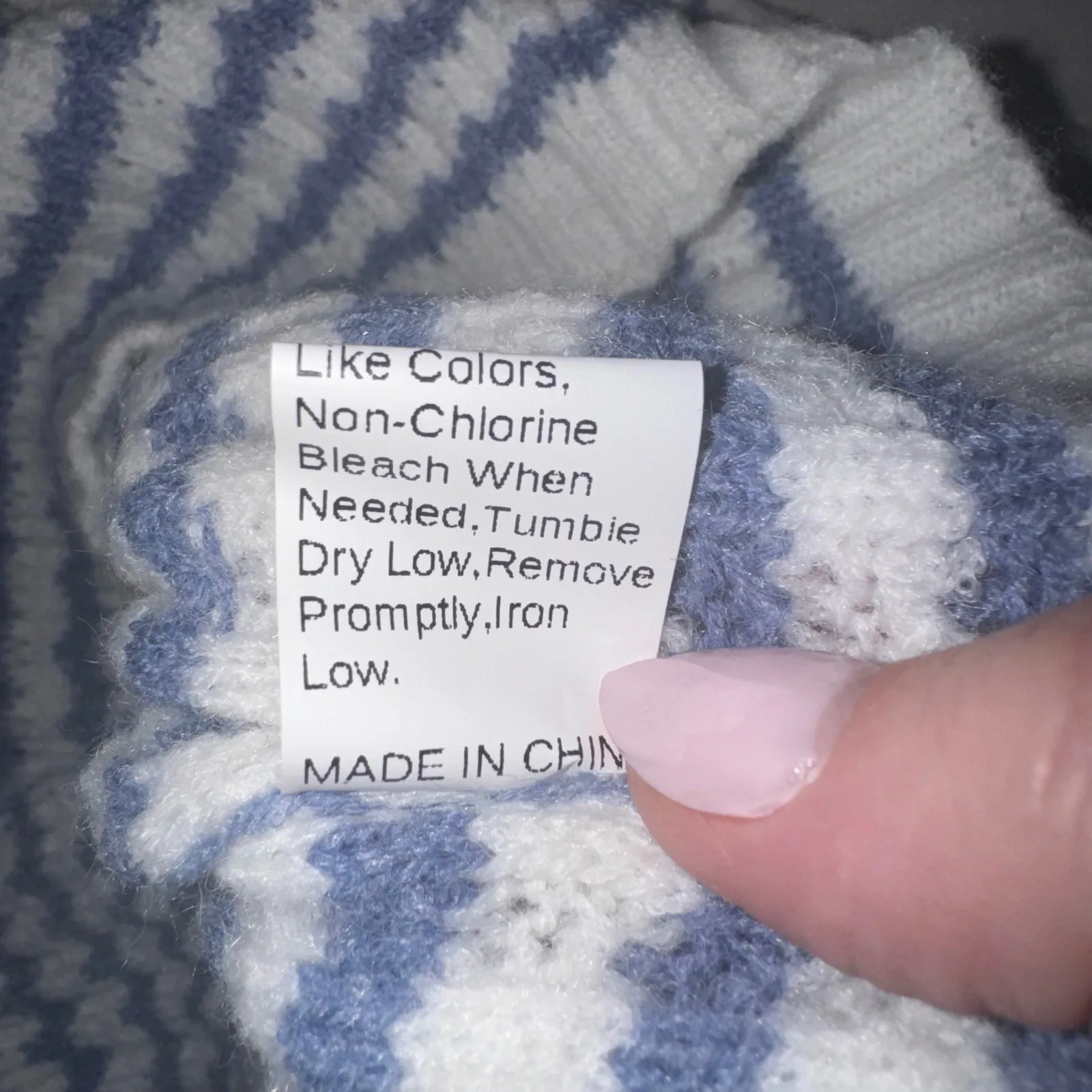 RIHOAS Blue White Stripe Knit Cropped Sweater Short Sleeve Women's Size M Size M - Image 8