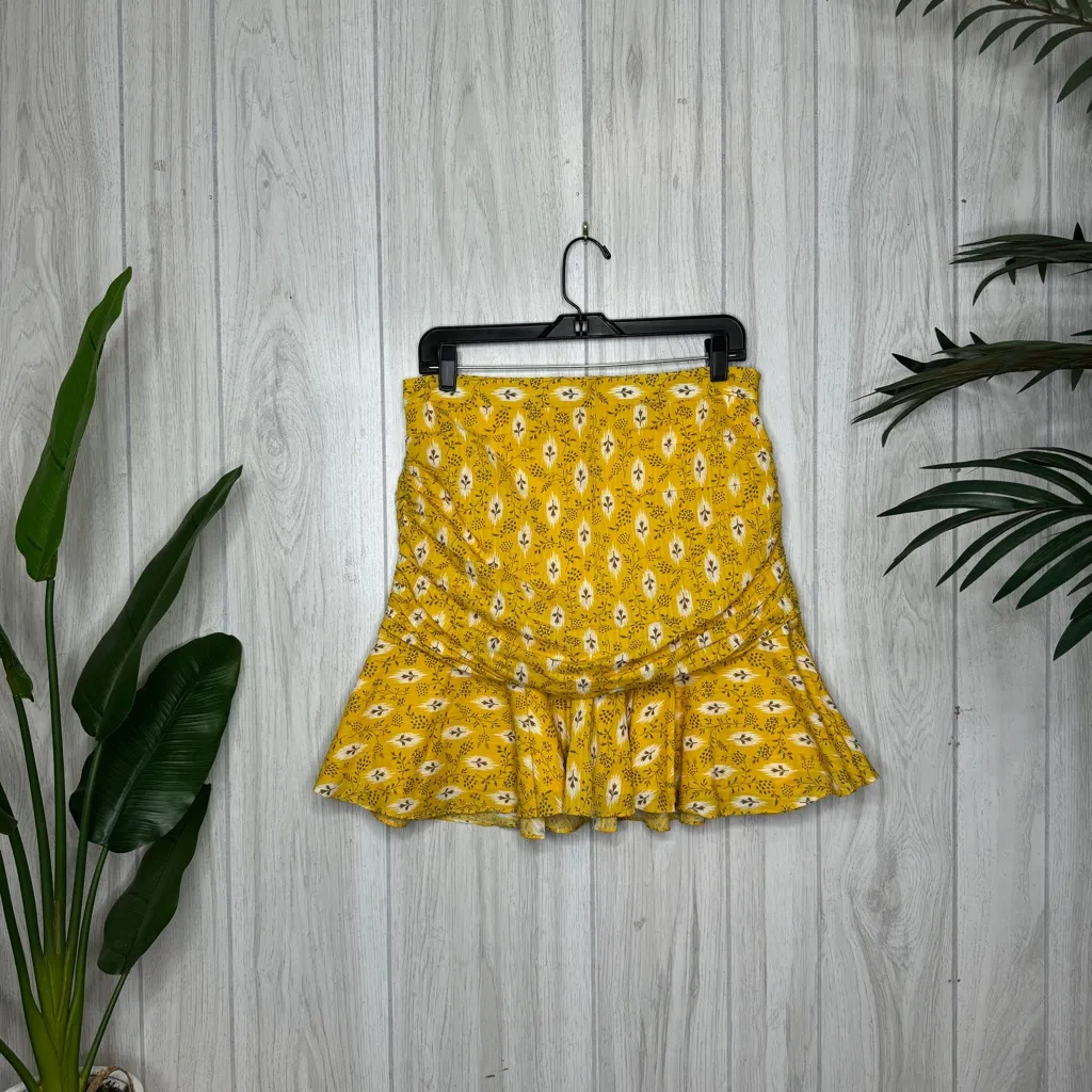 Veronica Beard Taras Skirt Ruched Botanical Ikat Floral size 10 - Image 2