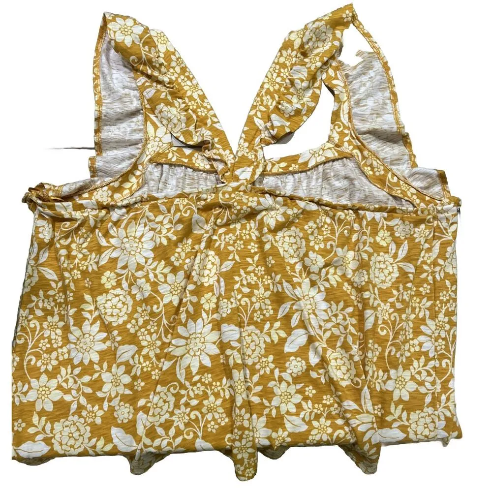 Lauren Conrad Floral Ruffle Sleeveless Tank Top 4X Women's Plus Shirt Mango Sumr - Image 6