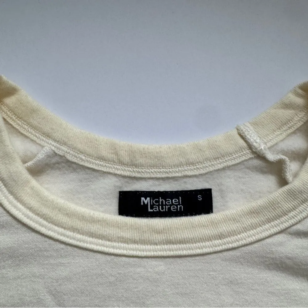 Michael Lauren Cream Oat Long Sleeve Zipper Side Sweater Size Small NWT - Image 3