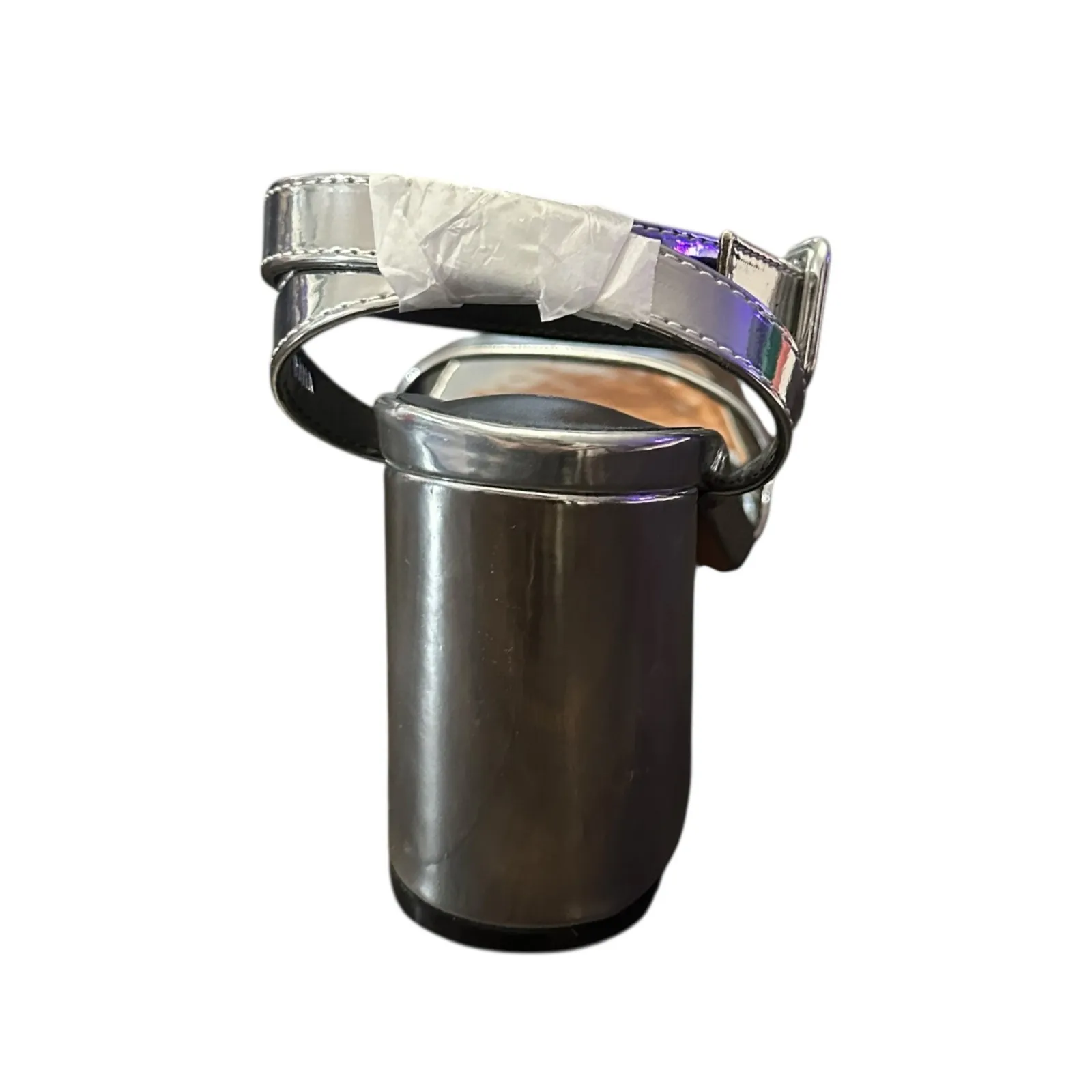 PrettyLittleThing Silver Metallic Thick Strap Block Heel Shoe Glam New Size 9 - Image 5