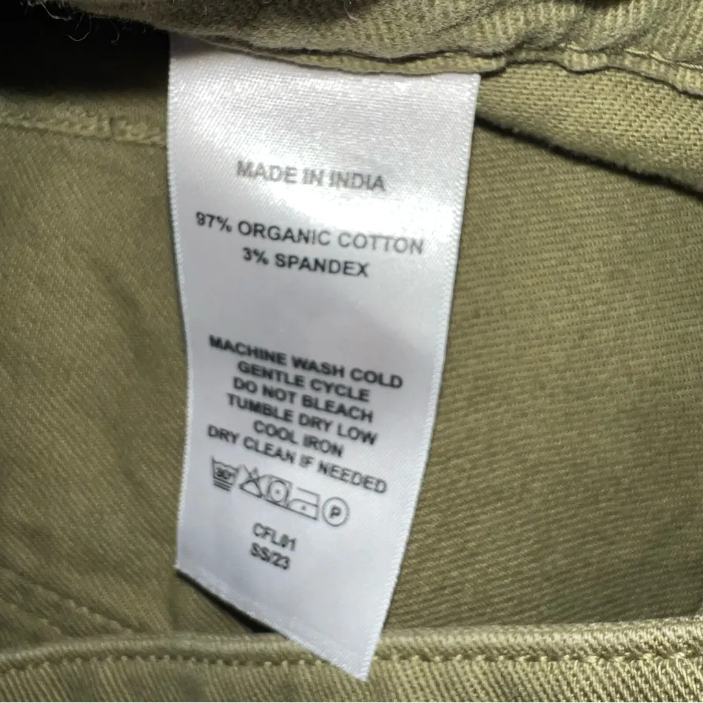 Quince Organic Stretch Cotton Chino Cropped Wide Leg Pants Womens Size 31 - Image 3