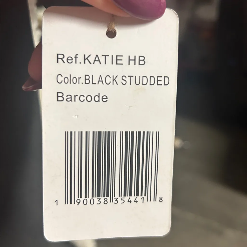 Vintage Havana Katie Fur Star Tote Bag - Black Studded Star - Image 3