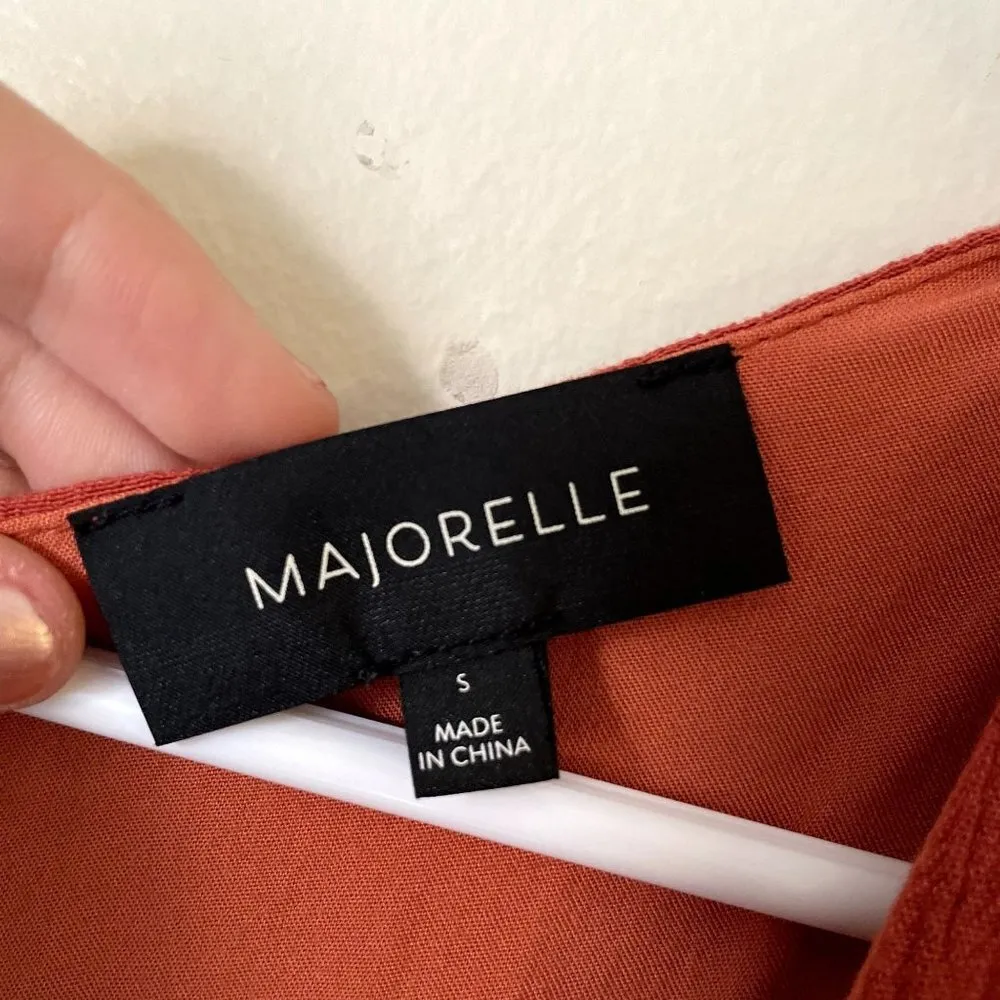 Majorelle coral orange vneck cutout romper short sleeves summer - Image 3