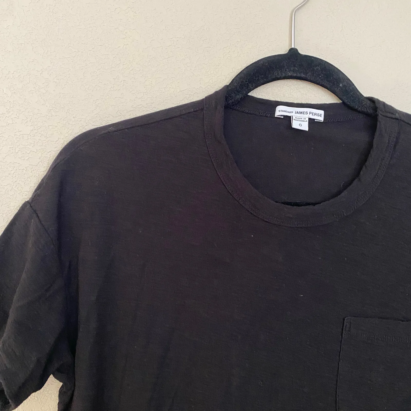 Standard James Perse Black Short Sleeve Shirt Boxy Cotton Blend Women's 0 / XS - Image 3