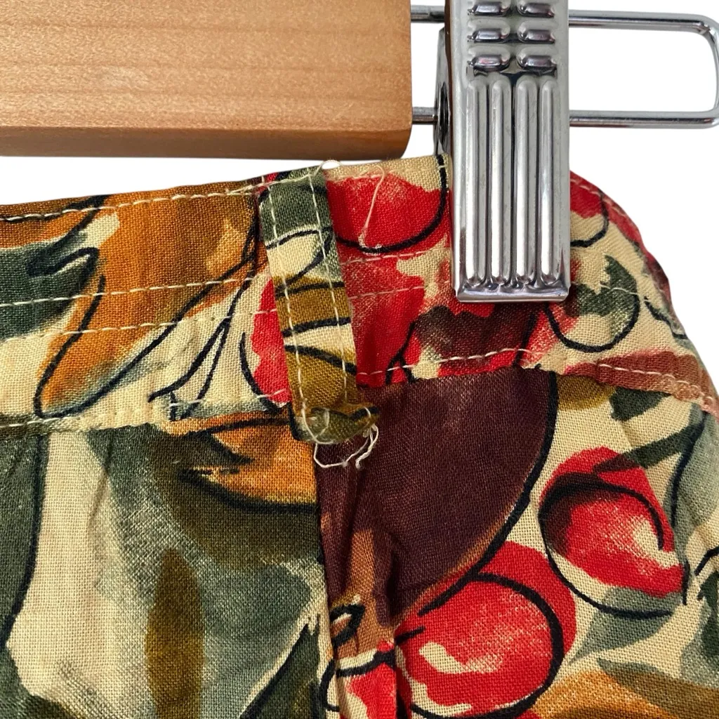 Vintage Banana Republic Safari Travel Fruit Leaves Floral Print Midi Skirt XS - Image 4
