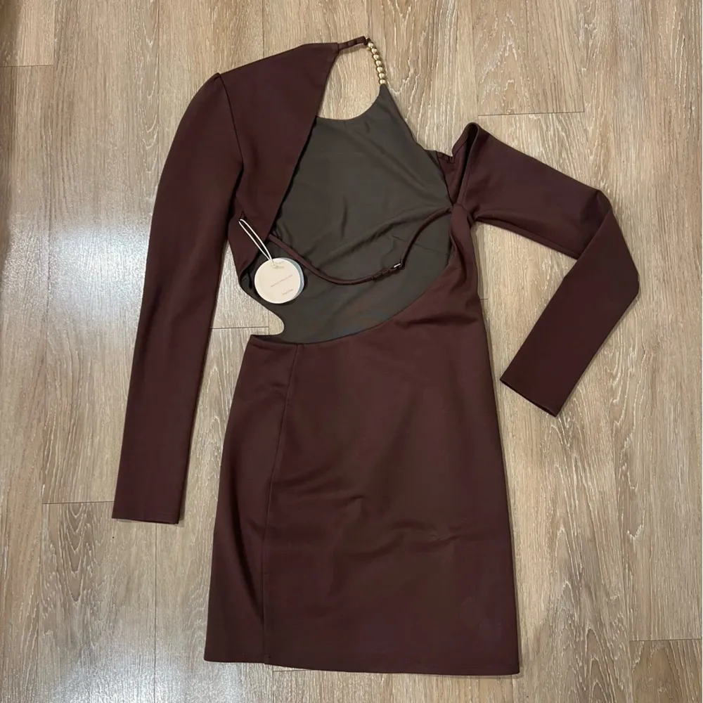 NEW Camila Coelho Maya Mini Dress in Chocolate Brown - Image 3