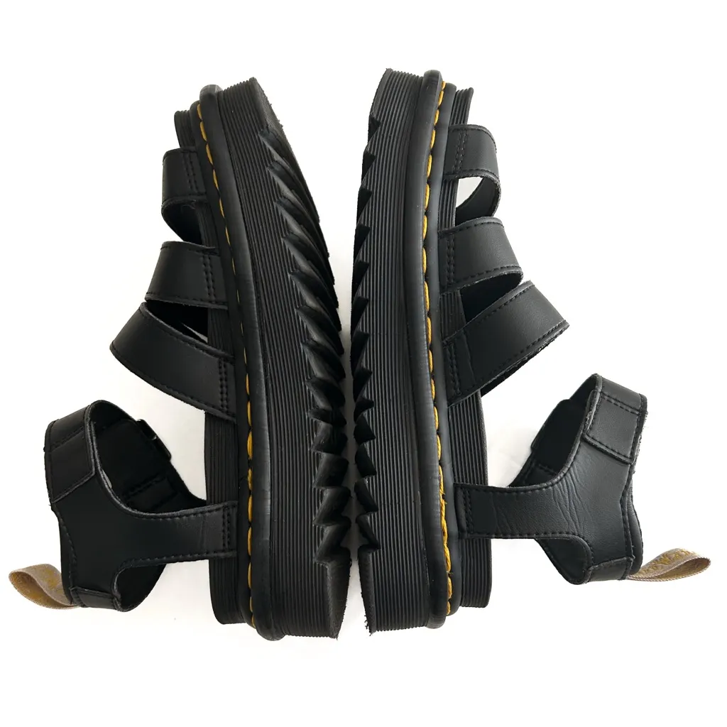 Dr. Martens Blaire Platform Sandals Black Hydroleather Sz 6 - Image 4