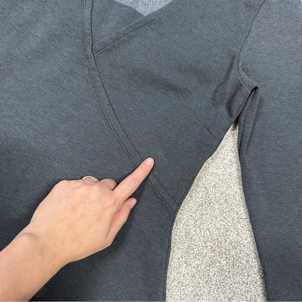 Horny Toad Shift Dress Tencel Gray Long Sleeves Knee Length V-Neck Size M - Image 14