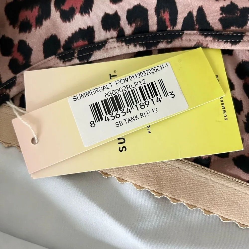 NEW Summersalt The Midi Sports Bra Tank Top Caramel Riad Leopard Size 12 - Image 4