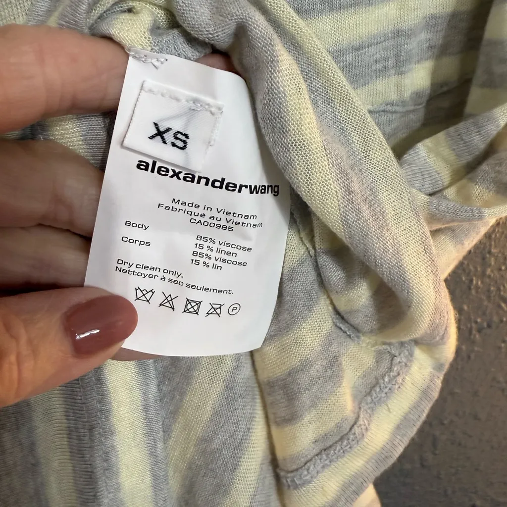 Alexander Wang Yellow and Gray Short Sleeve Tee - Image 8