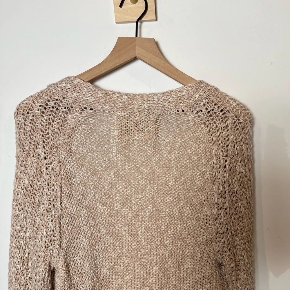 Anthropologie Angel of the North Long Blush Pink Mori Knit Cardigan 3 Button M Size M - Image 5