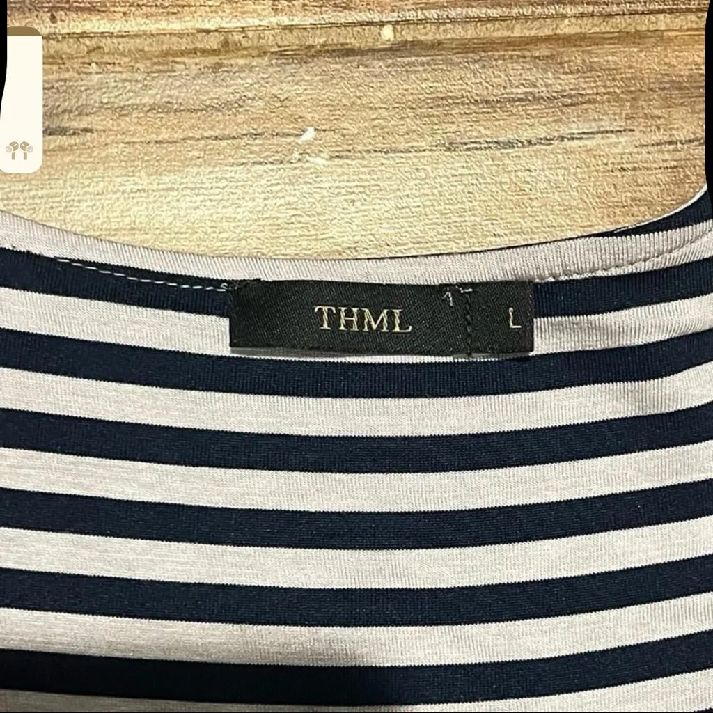 Anthropologie THML Embroidered Orange Stripe Top - Image 3