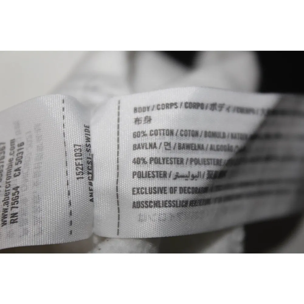 Abercrombie & Fitch Soft A&F White Fleece Button Down V-Neck Sweater Size Large - Image 4