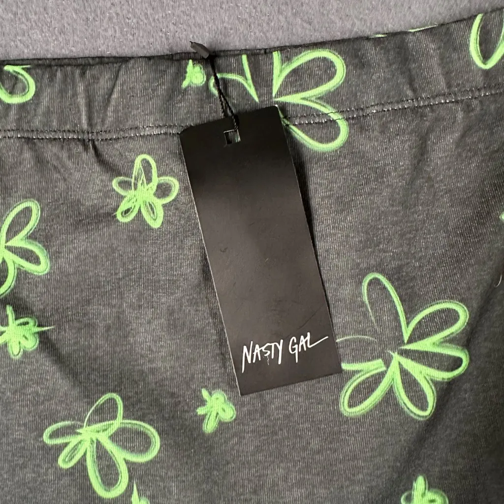 Nasty Gal Womens US 4 Black Mesh Graffit Floral Print‎ Mini Skirt NWT - Image 6