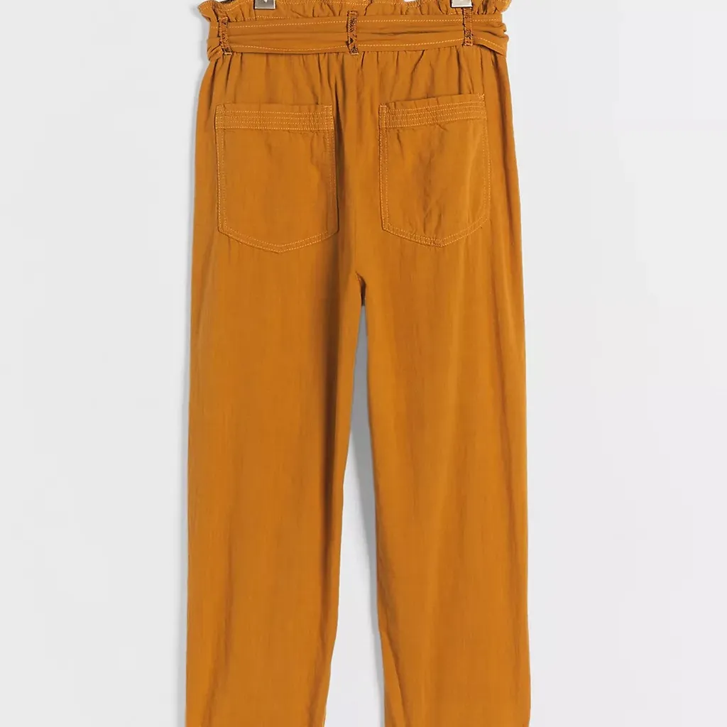 Anthropologie Straight Leg High Rise Malin Utility Pants with Tie Belt | S - Image 11