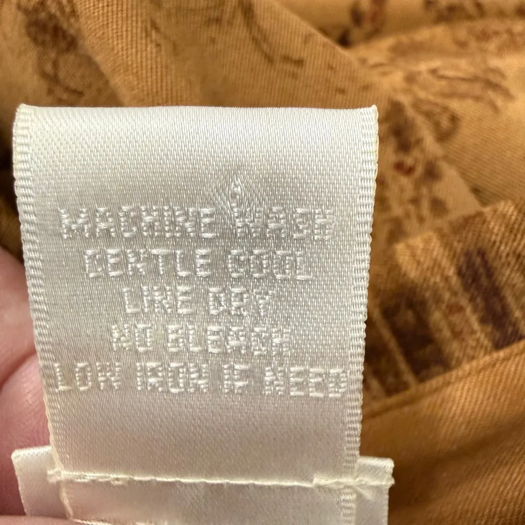 Soft Surroundings Brown Toile Print Button Front Shirt TXL Long Sleeve - Image 9