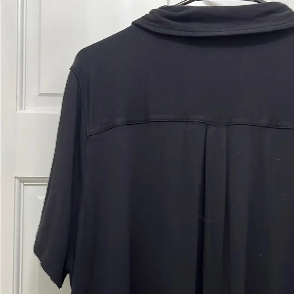 Universal Standard Collared Black Short Sleeve Button Down Top - Size 18 20 - Image 7