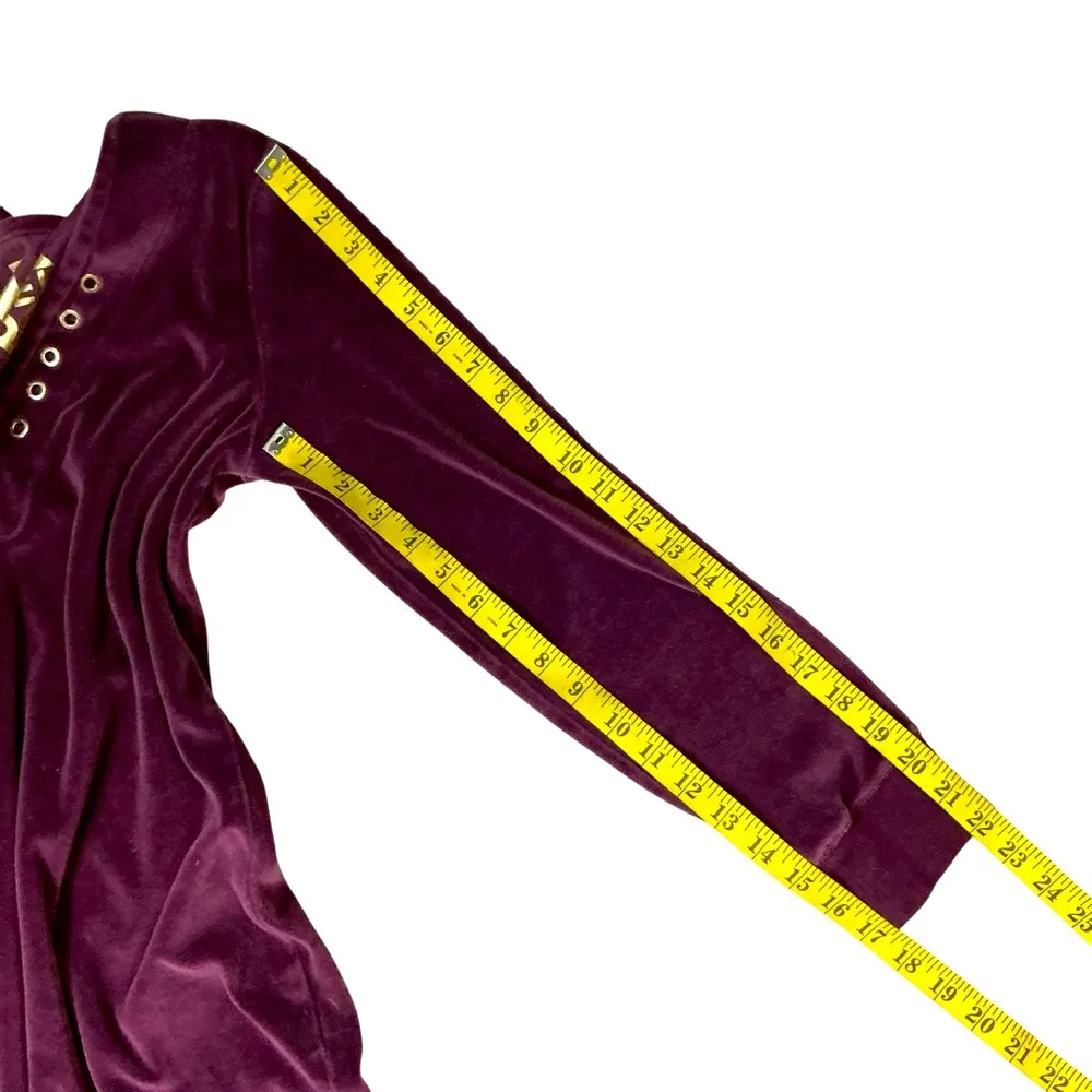 Michael Kors Women’s Plush Velour Tunic Dress Long Sleeve Plum Purple Size Small - Image 4