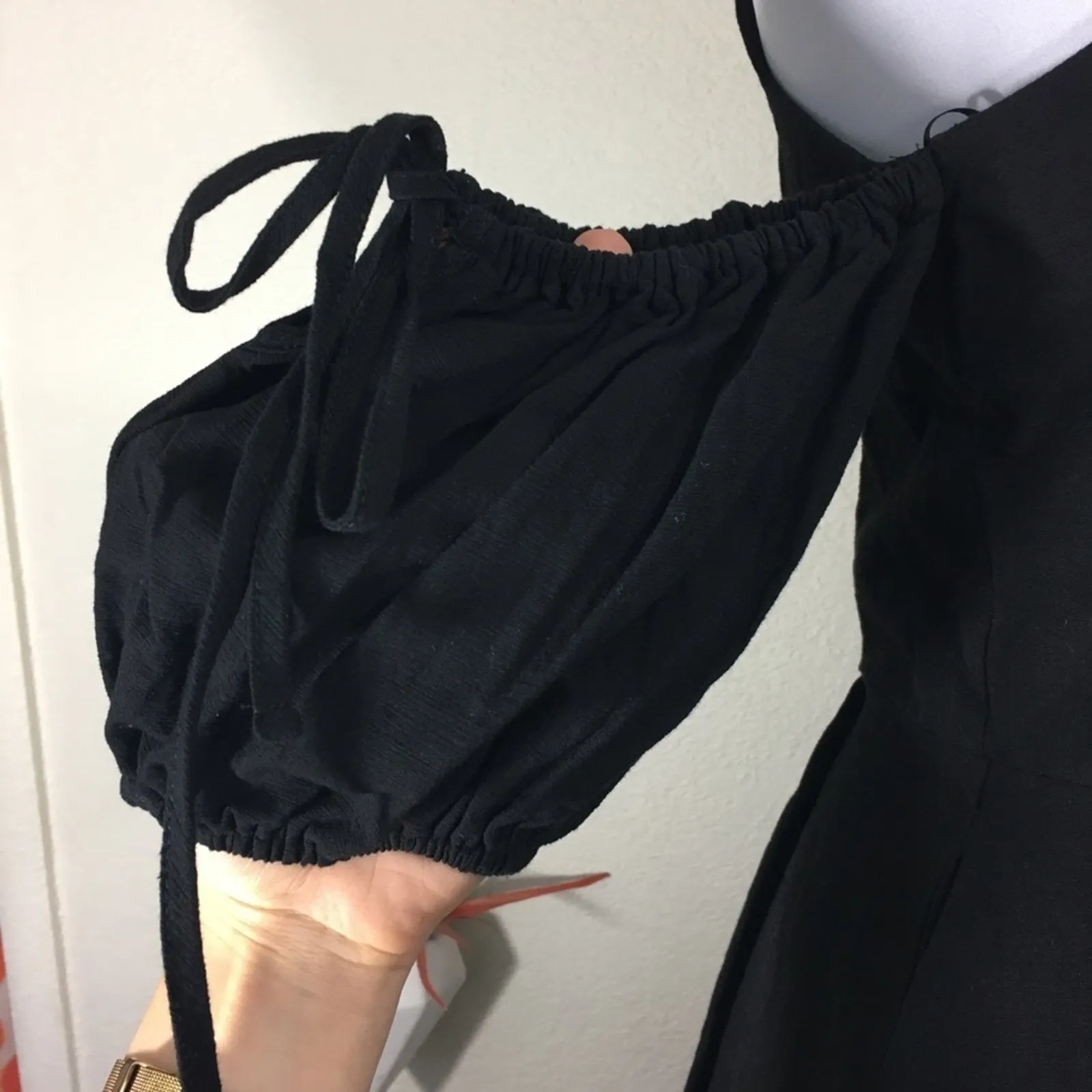 J.O.A. NWT Black puff sleeve button dress - Image 6