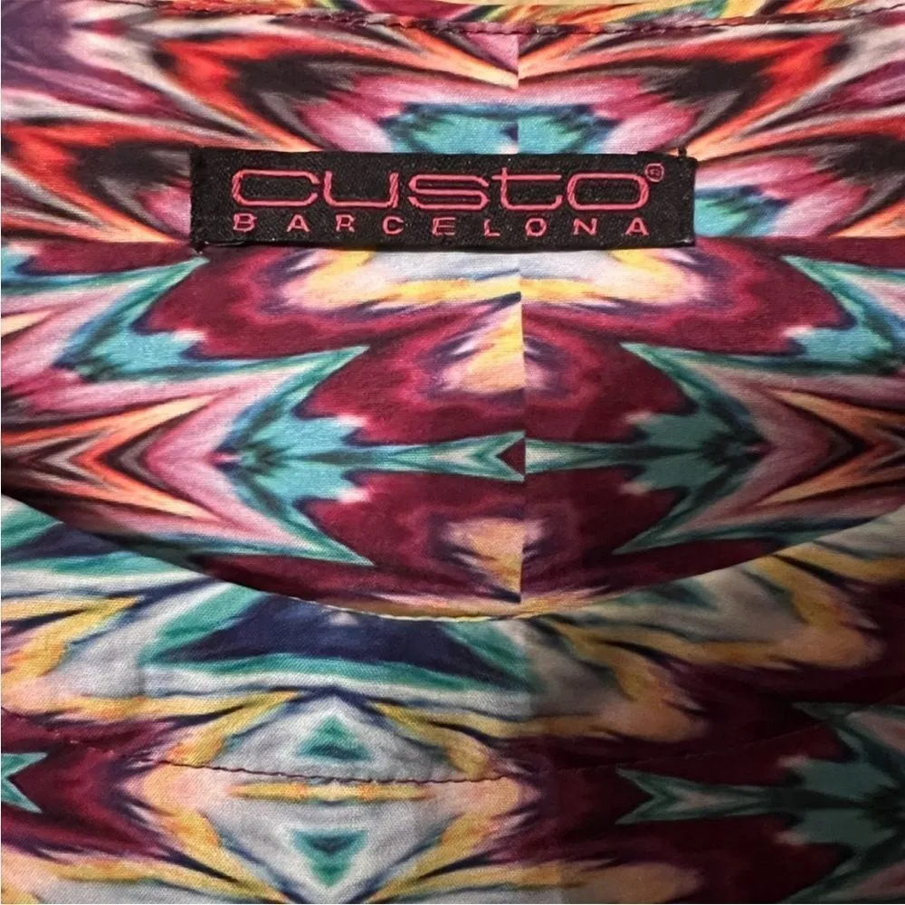 CUSTO BARCELONA Dress Bright Print Sheath Art to Wear Tunic/Dress Size 1 (Small) - Image 5