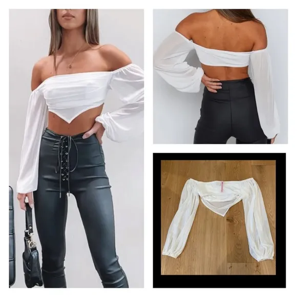 Beginning Boutique Big Ideas Off Shoulder Top S - Image 2