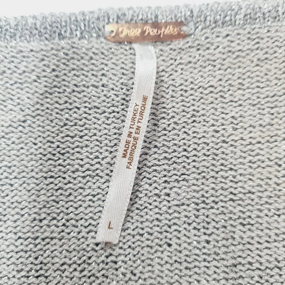 Free People Emmaline Cardi Top in Silver Springs Large - Image 6