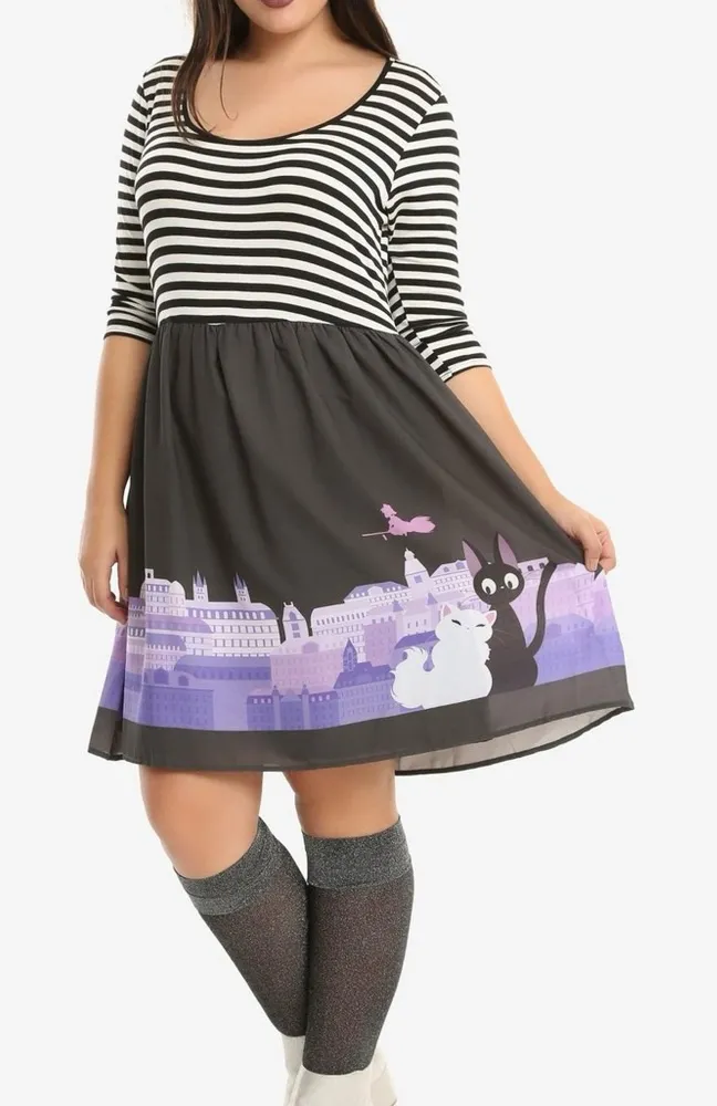 Her Universe Studio Ghibil Kiki's Delivery Service Striped Top Dress size small - Image 1