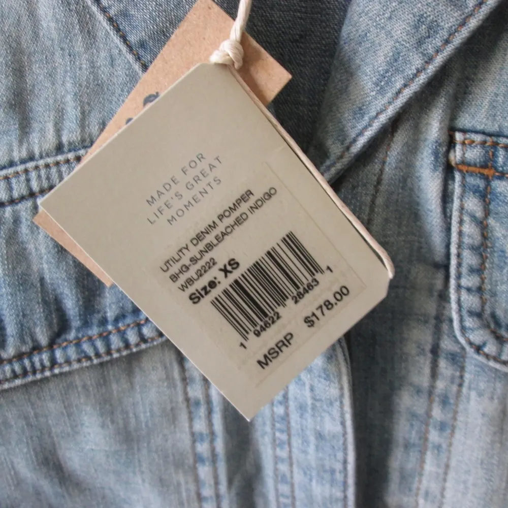 BNWT Faherty sunbleached denim utility romper  - Size XS - Image 7